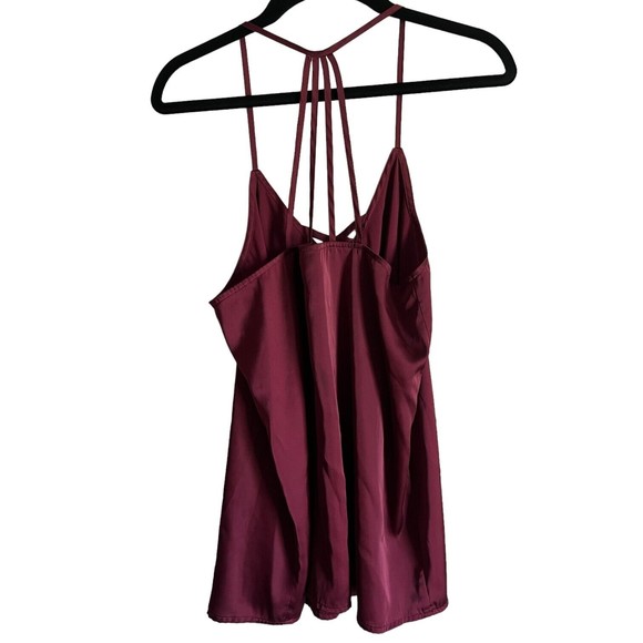 Strappy Tank Top Junior's M 7-9 Red Pomegranate Blouse Shirt Satin - Picture 4 of 7